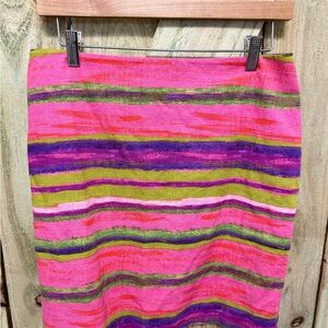 Ann Taylor Multicolor Striped Pencil Skirt
